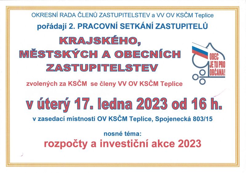 POZVÁNKA ZASTUPITELÉ 170123